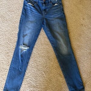 American Eagle Outfitters Distressed Blue Skinny Jeans